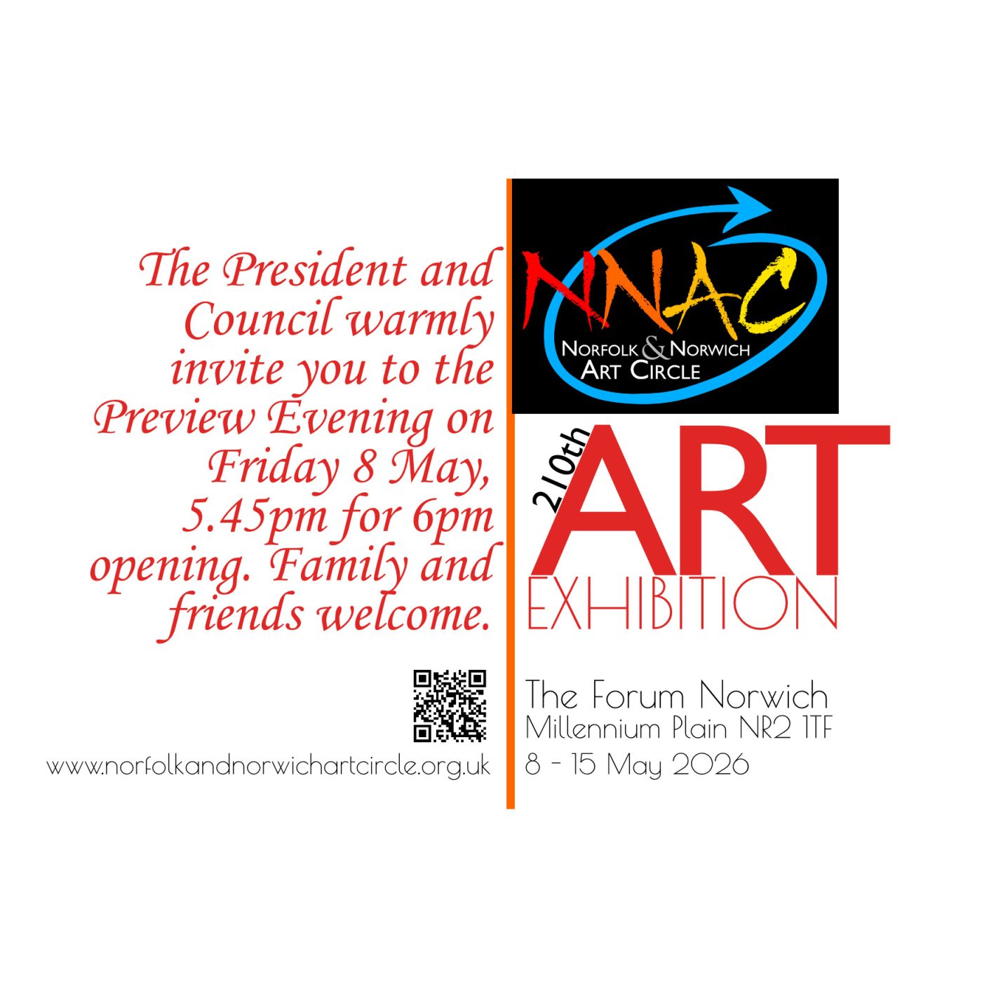 Invitation to Private View NNAC exhibtion 8th May 2026 copy